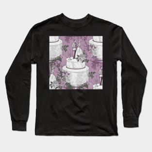 Wedding Cake Toile: Purple Long Sleeve T-Shirt